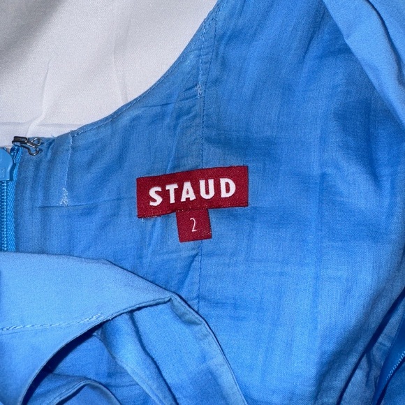 STAUD Vibrant Blue Mini Dress Size 2 - Picture 3 of 3